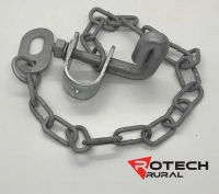 Farm Gate Bolt On Oval Ring Latch Kit - 500mm Chain Rotech BORL500